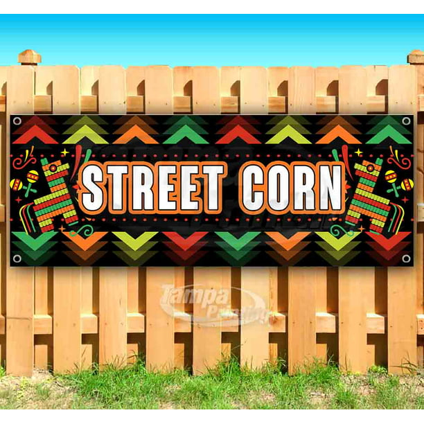 new flag, SWEET CORN CREDIT CARD ACCEPTED 13 oz heavy duty vinyl banner sign with metal grommets many sizes available advertising store 